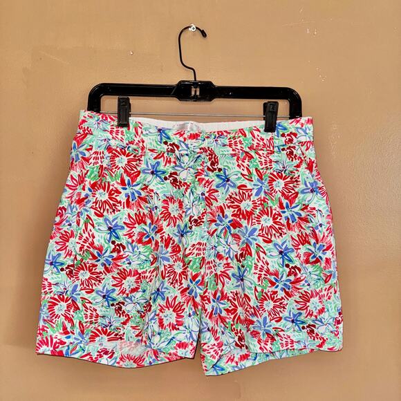 Stella Parker Collection Women's Floral Comfy Flat Front Shorts - Size 6 - Picture 3 of 7